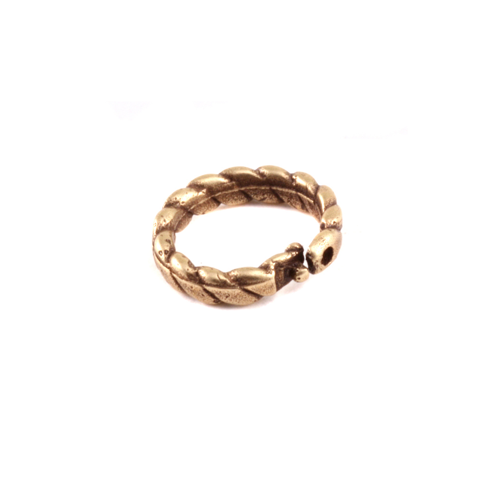 Jump Rings Brass 6mm I.D. Braided Locking Ring, Pack of 5